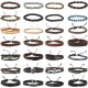 31Pcs Braided Leather Bracelets For Men Women Wooden Beaded Wrist Woven Cuff Wrap Bracelet Set Adjustable 31Pcs Braided Leather Bracelets For Men Women Wooden Beaded Wrist Woven Cuff Wrap Bracelet Set Adjustable